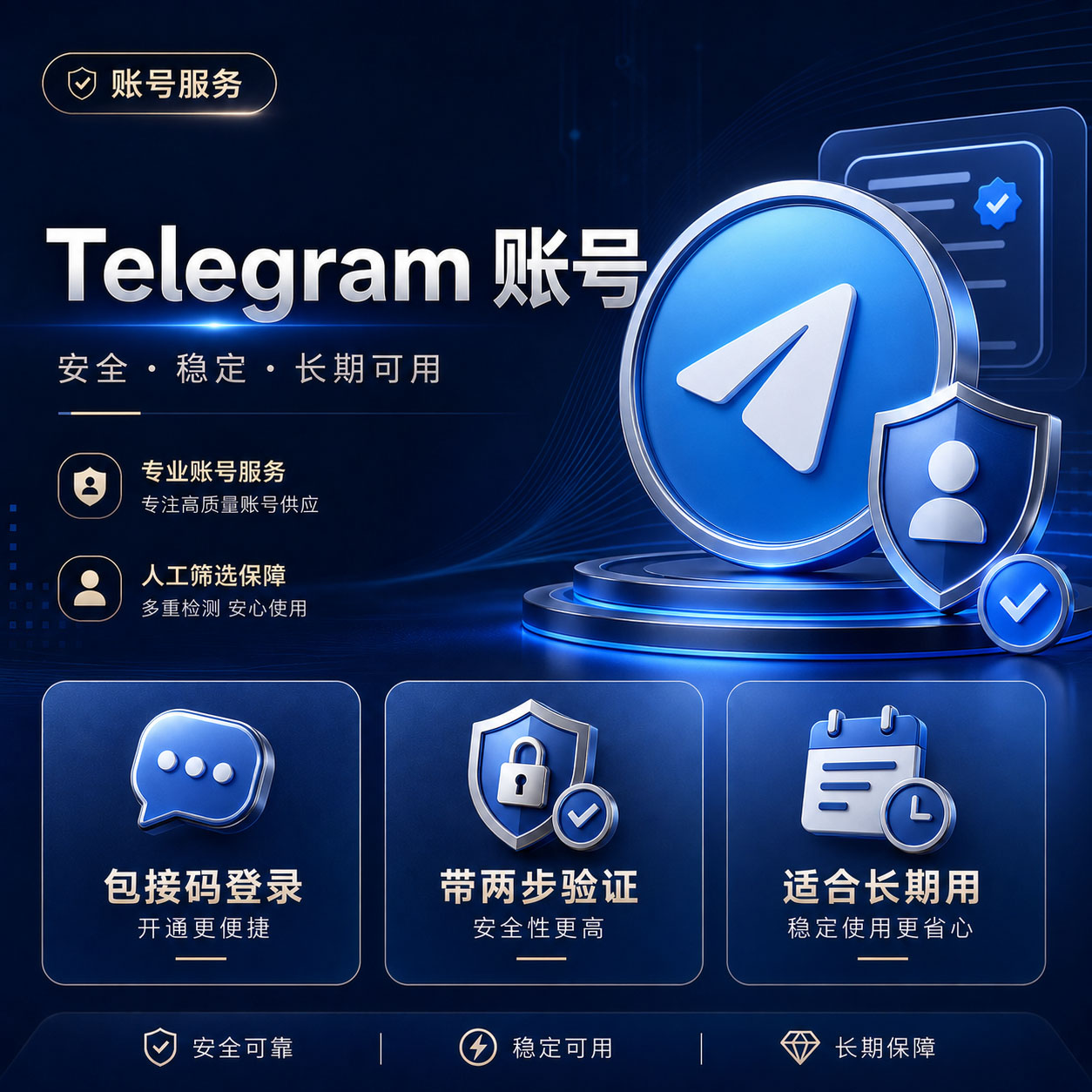 高质量Telegram电报账号产品图
